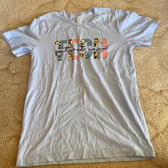 custom Tops - NWOT Patient care tech  T-shirt Color ligth blue size small unisex